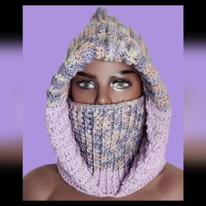 Crochet Turtleneck Hoodie